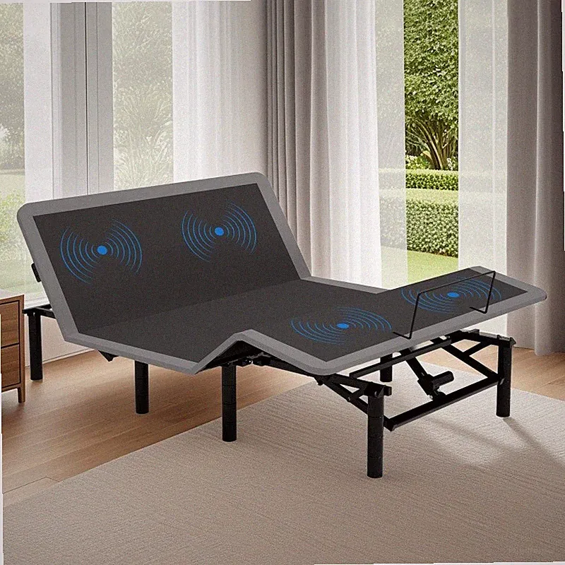 Queen Size Incline Adjustable Bed Frame with Massage Head & Foot Wireless Remote