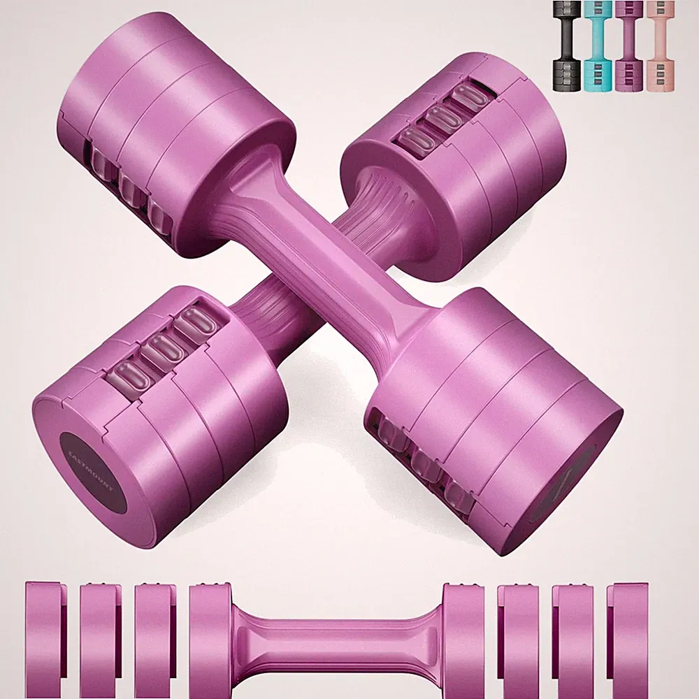 Quick Adjust 6-in-1 Hand Weights Set - Lightweight for Women