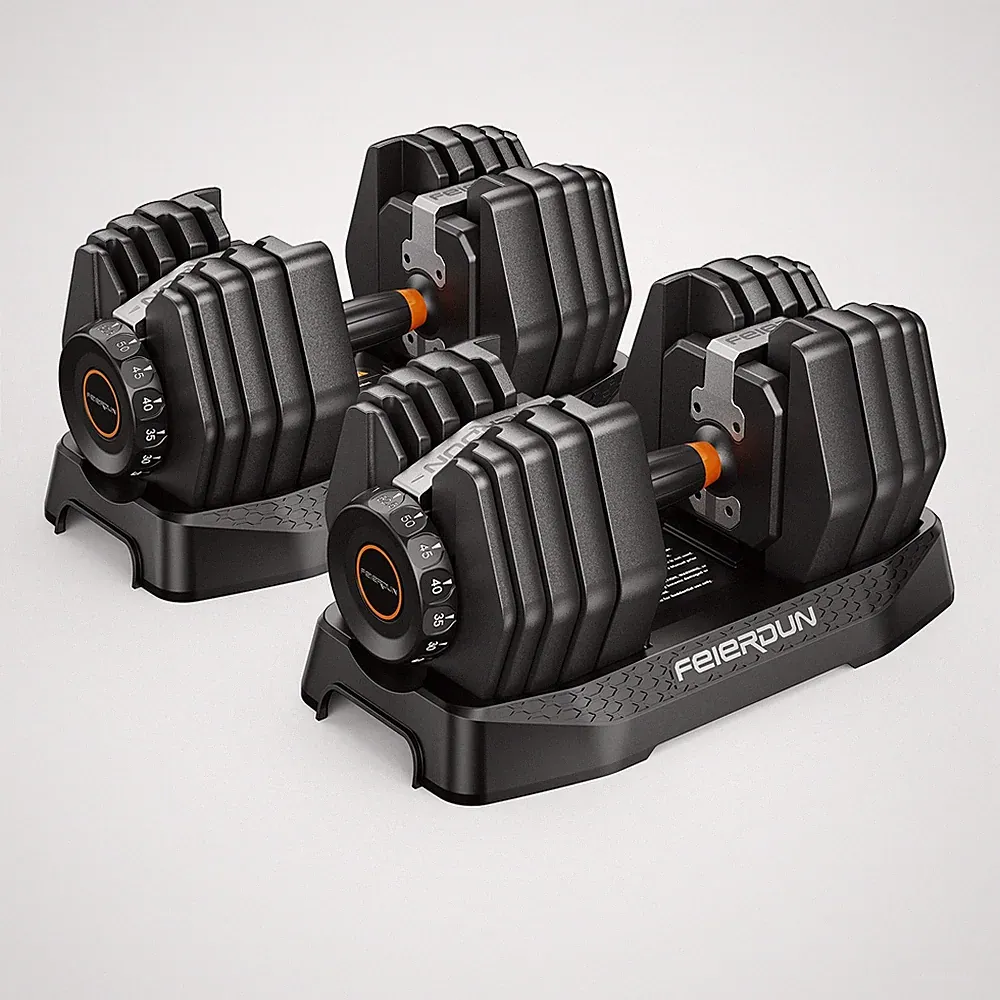 QuickDial Adjustable Dumbbell Set, Adjustable Weights with Storage Box & App