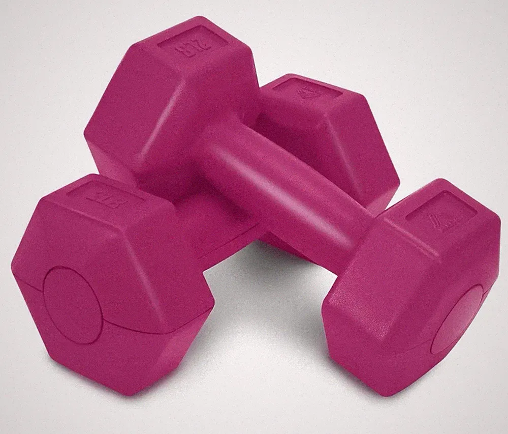 RBX 4lb Pair Hex Dumbbells, 2lb Each, Hex Shape Raspberry NIB
