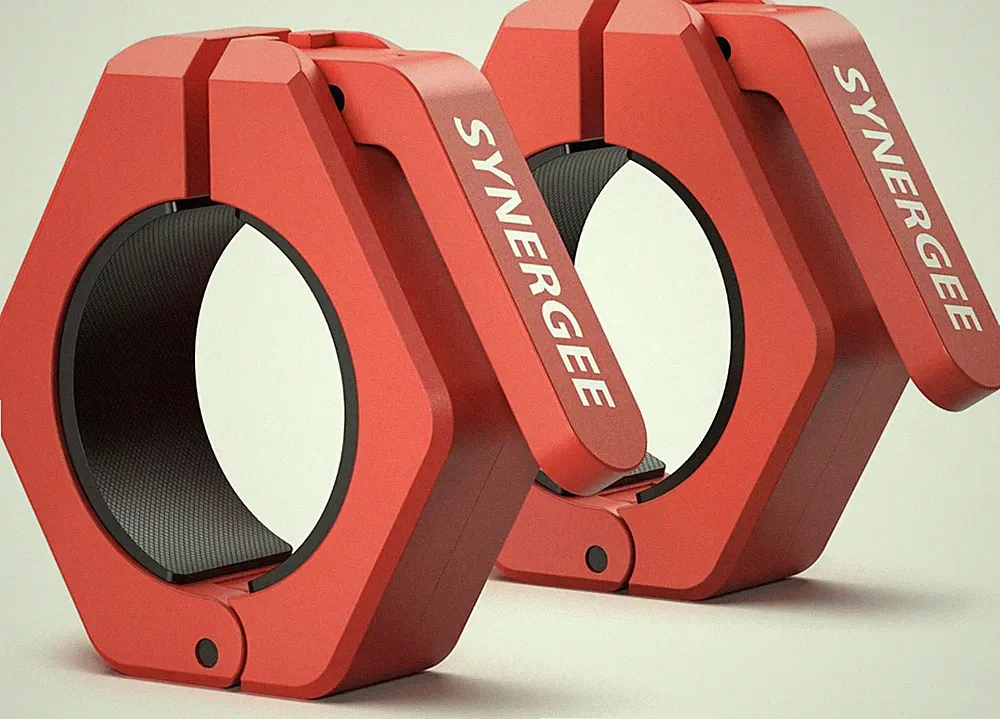 Red Magnetic Barbell Collars – Locking 2" Olympic Size Weight Clamps - Quick