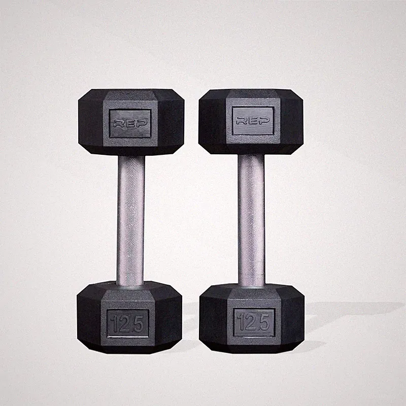 Rep Rubber Hex Dumbbells 12.5 Lb Pair