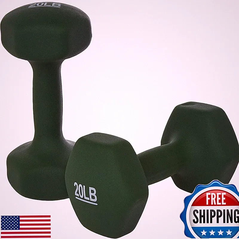 Retailer Basics Neoprene Coated Hexagonal Dumbbell Hand Weights For Workout 20
