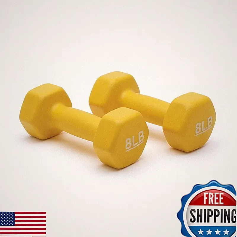 Retailer Basics Neoprene Hexagon Shape Dumbbell Hand Weights Prevents Rolling