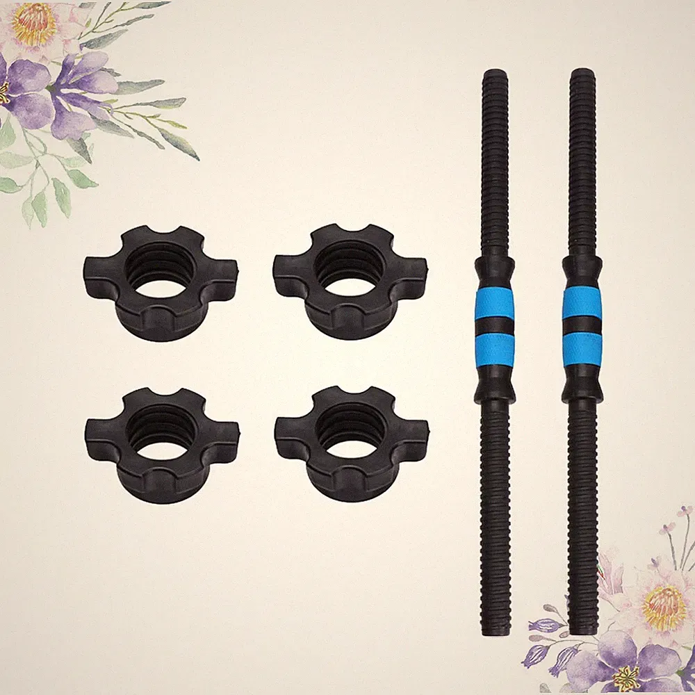 Reusable PVC Steel Dumbbell Connecting Bar Blue for Strength Training Workouts