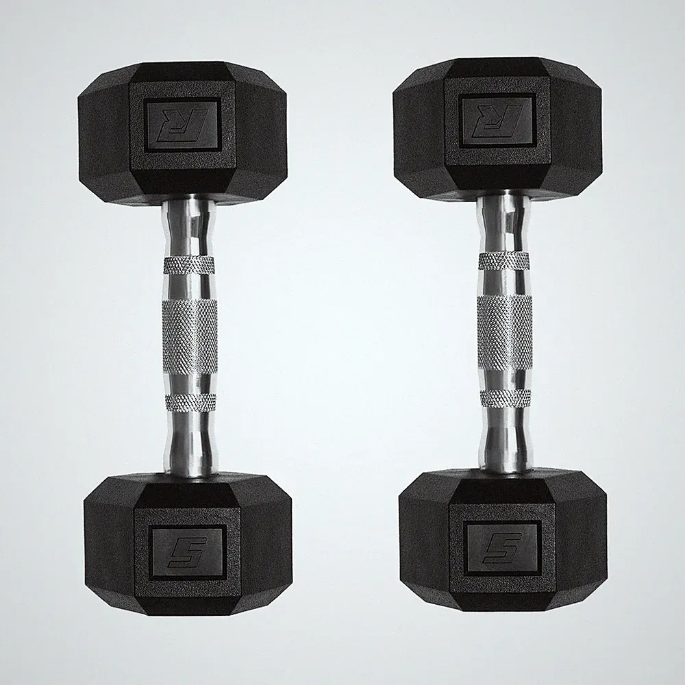 Ritfit 5-650 LBS PVC Encased Hex Dumbbell Sets with Optional Rack for Home Gy...