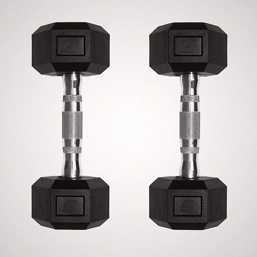 Ritfit 5-650 LBS PVC Encased Hex Dumbbell Sets with Optional Rack for Home Gy...