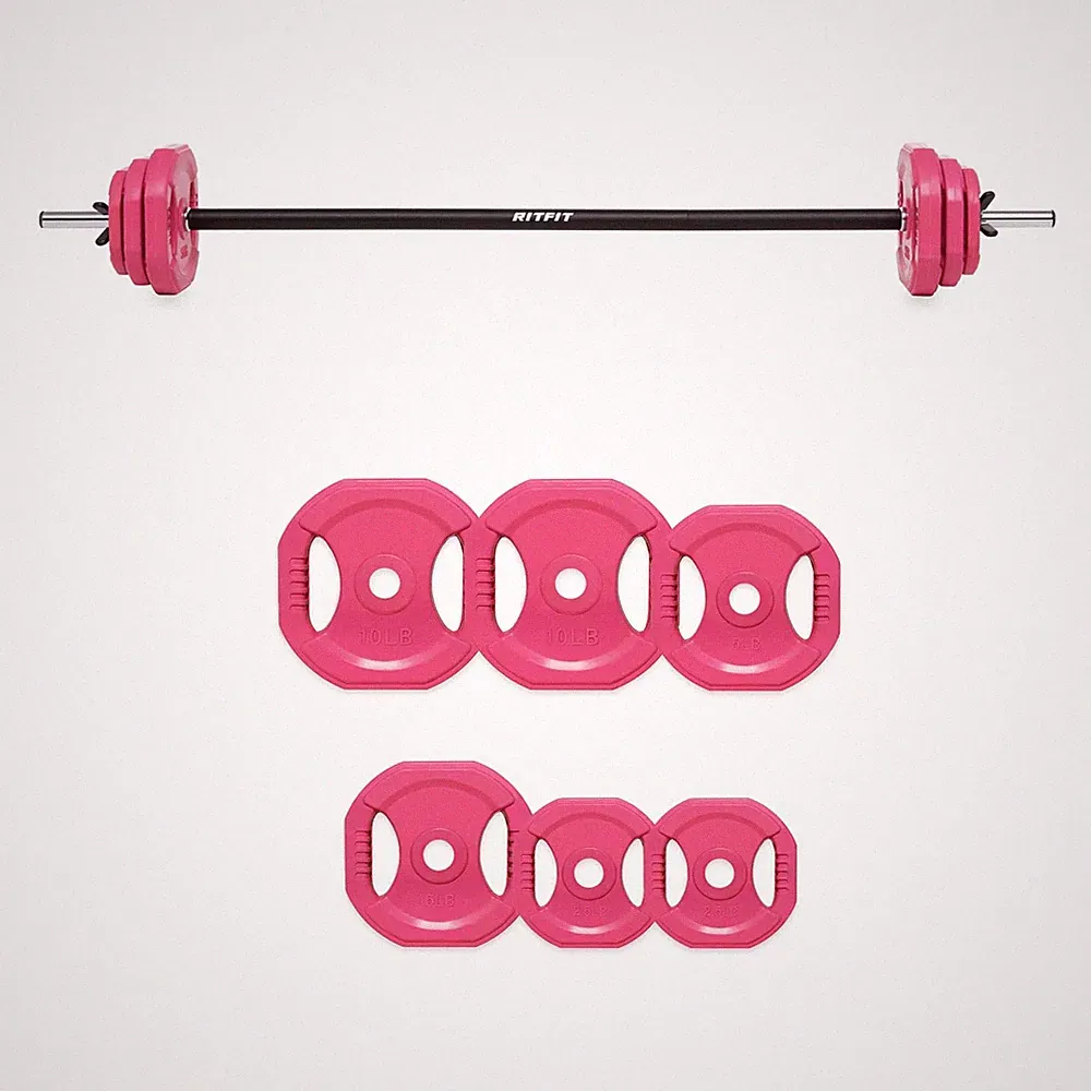 RitFit Adjustable Barbell Weight Set for Home Gym Strength Training