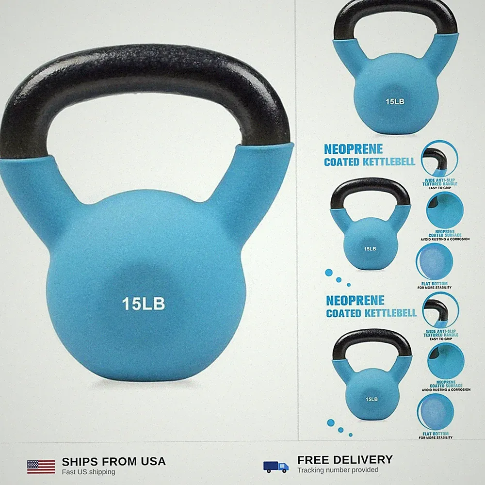 RitFit Neoprene Coated Kettlebell Weight Set, Solid Cast Iron