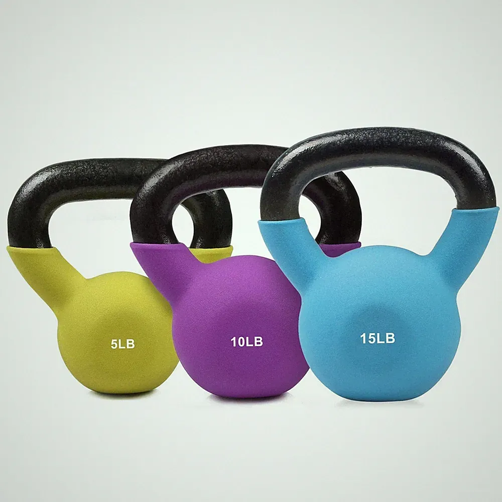 RitFit Neoprene Coated Kettlebell Weight Set, Solid Cast Iron 30LB (5-15LB）