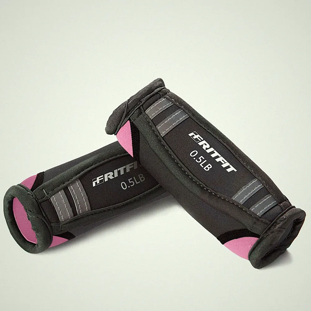 RitFit Soft Hand Weights Set - 1lb, Pink - 0.5lb each (1 lb pair)