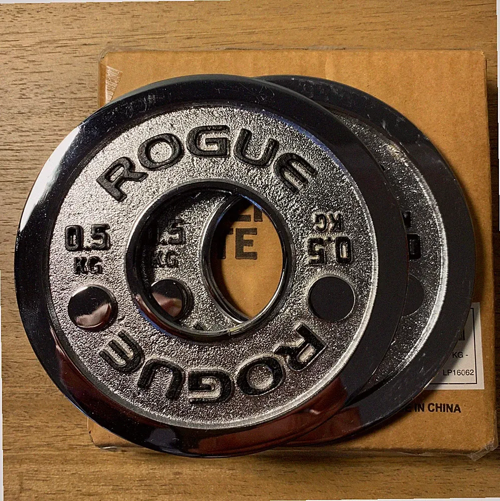 Rogue .5 KG Olympic Calibrated Steel Powerlifting Plates, Pair