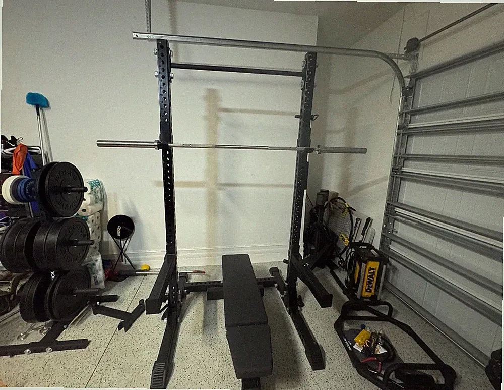 Rogue Adjustable Black Steel Power Rack w/ Pull-Up Bar Squat/Bench/Chin
