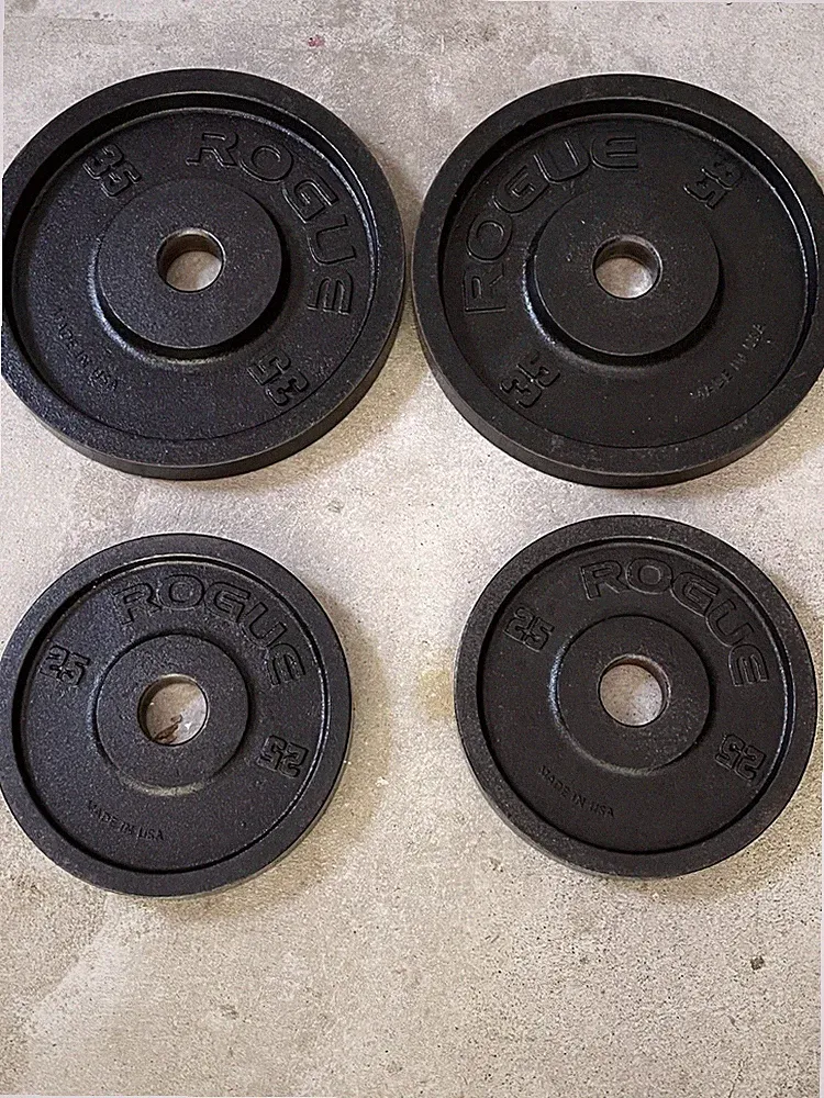 Rogue Deep Dish Weight Plates Set 4pc 2x35 lb 2x25 lb Made in USA