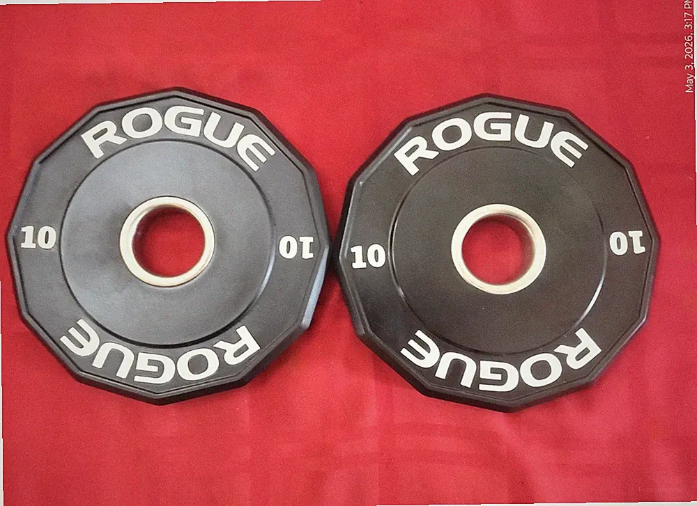 Rogue Fitness bumper plates 12 sides Dodecagons Pair 10 lbs each