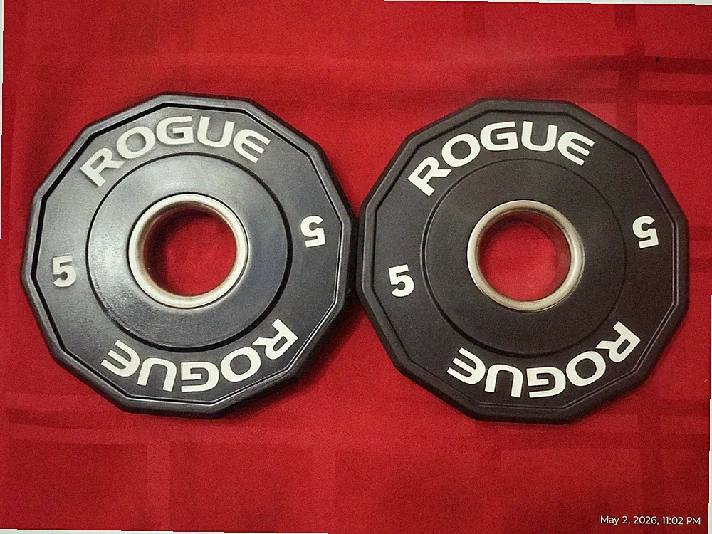Rogue Fitness bumper plates 12 sides Dodecagons Pair 5 lbs each