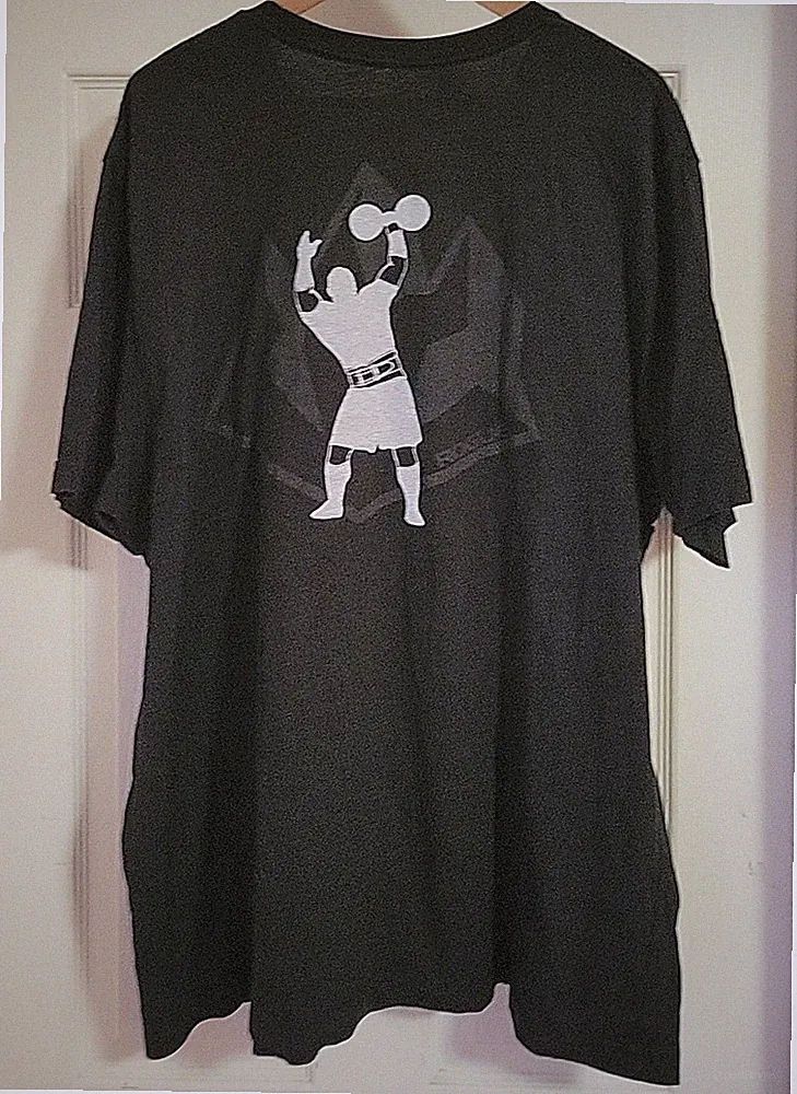Rogue Fitness Strongman T Shirt Black Mens 4XL Training Circus Dumbell Lifting