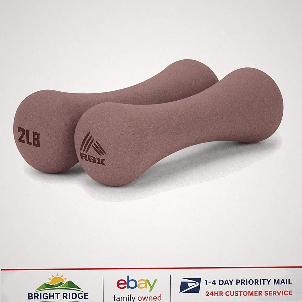 Rose Gold Neoprene Hand Weights - 2 Pairs for Cardio and Strength Training