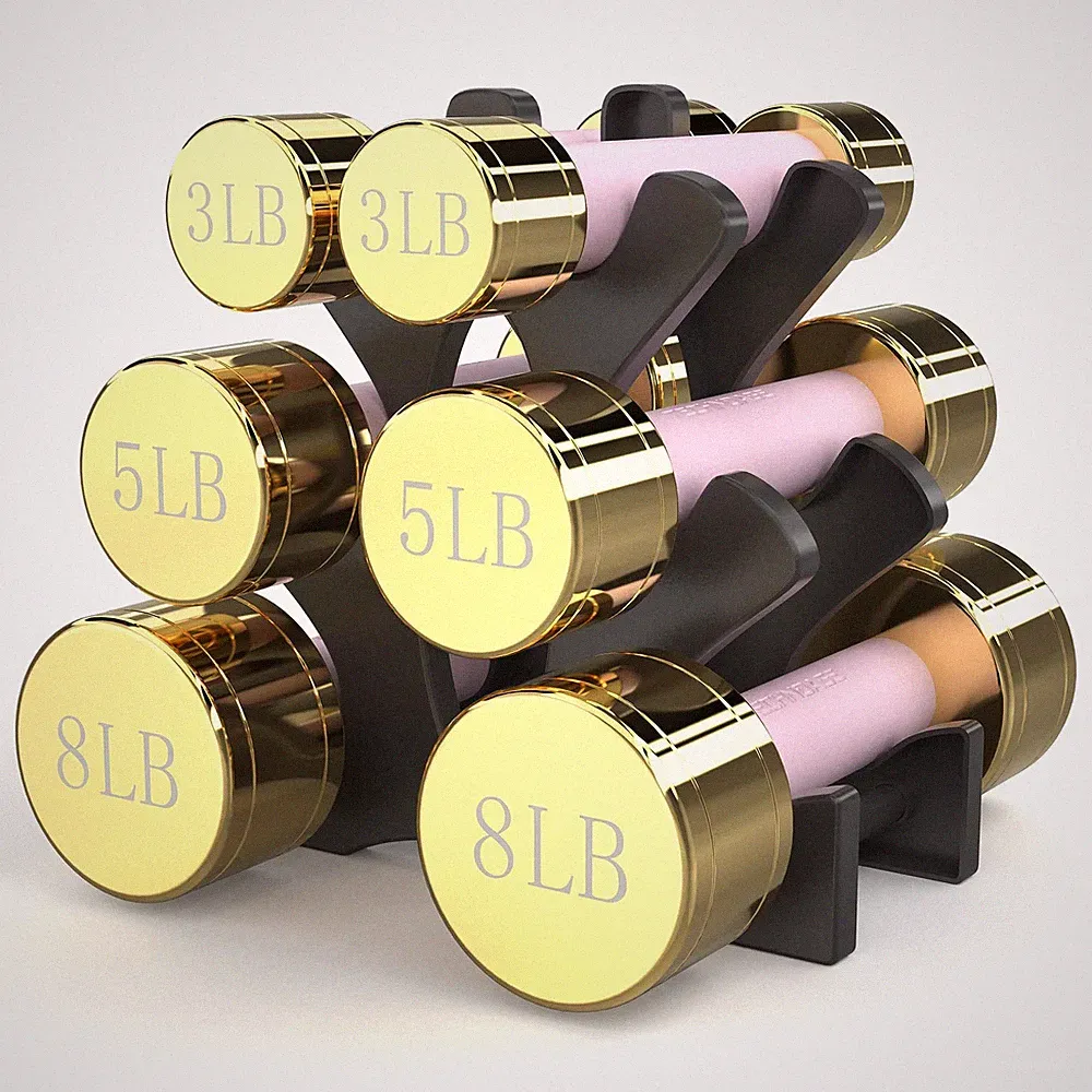 Round Dumbbell Sets with Steel Handle, Odorless Neoprene Handle Cover