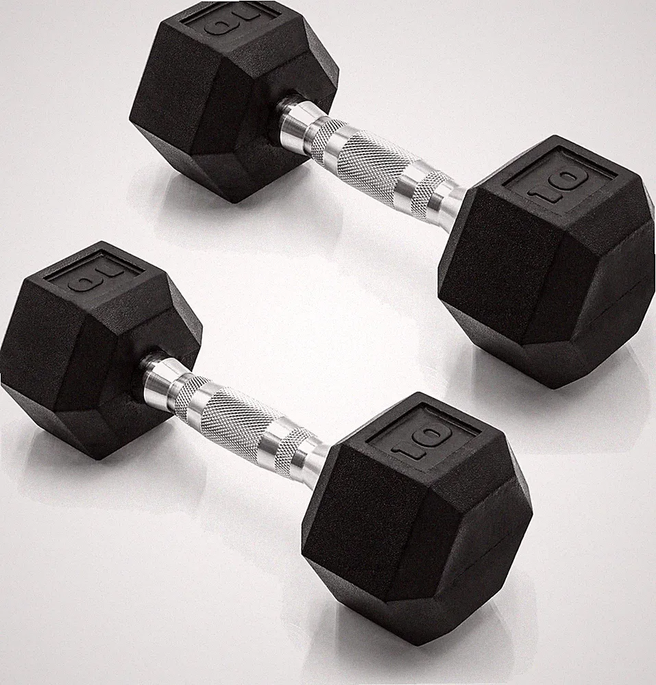 Rubber Coated Dumbbell Weights, Free Weights for Home Gym Strength Training, Ant