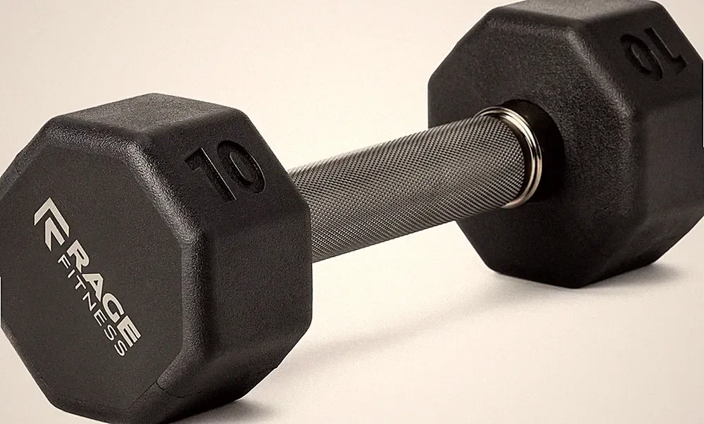 Rubber Coated Dumbbells - No Roll Design Easy-Grip Steel Knurled Handle, Weights