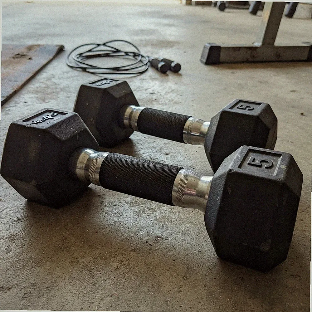 Rubber-Coated Hex Dumbbells 5-50 LBS Pair – Enjoy Noise-Reducing Workout