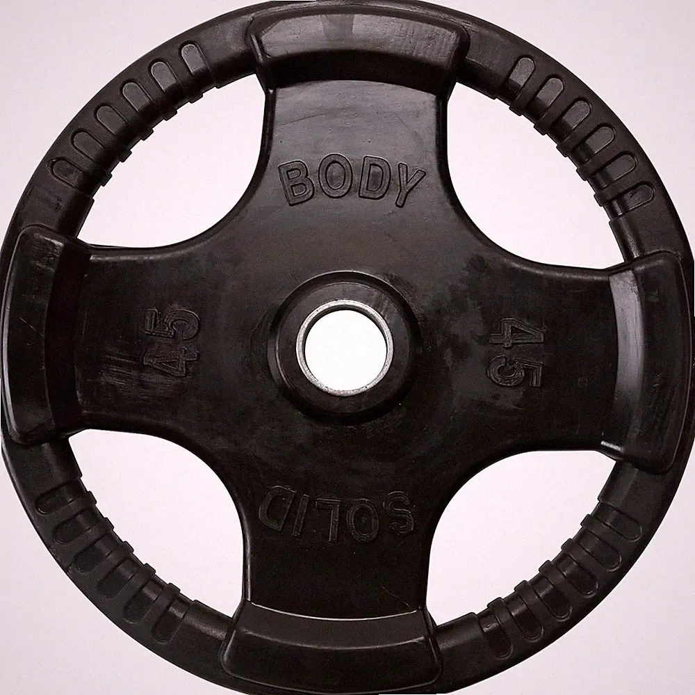 Rubber Coated Olympic Weight Plate (1), with Anti-Slip Grip - for Strength