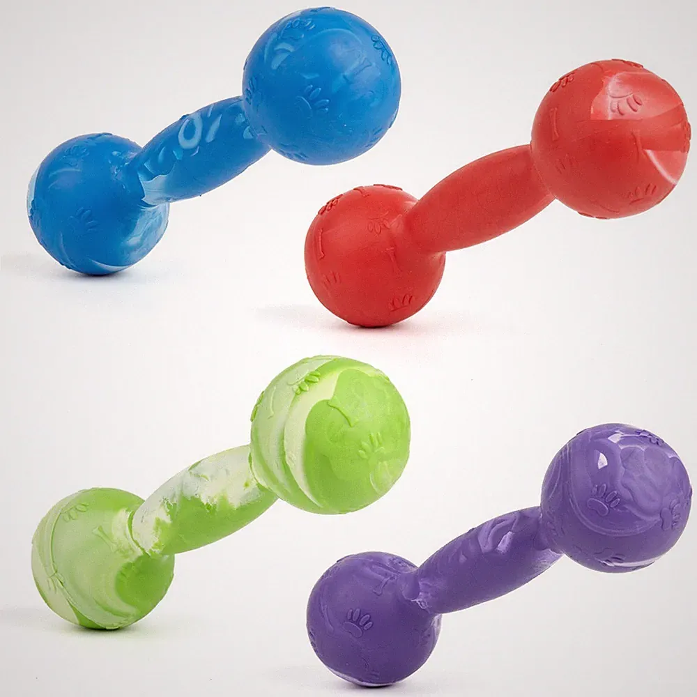 Rubber Dumbbell Dog Toy