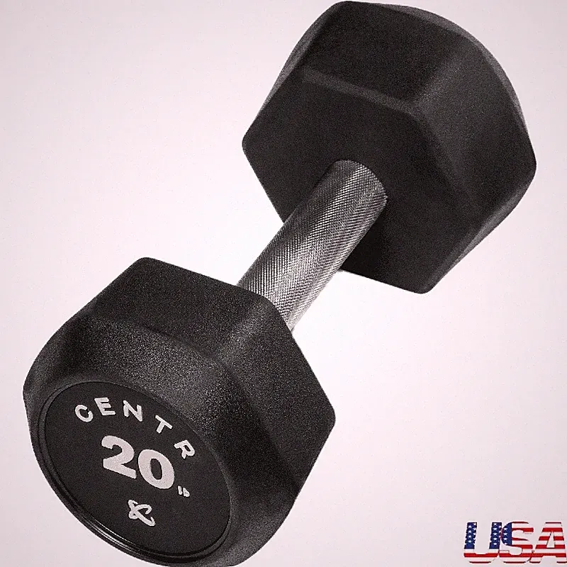 Rubber Dumbbells No-Roll Heavy Duty Dual Weld Grip Fitness Training Membership