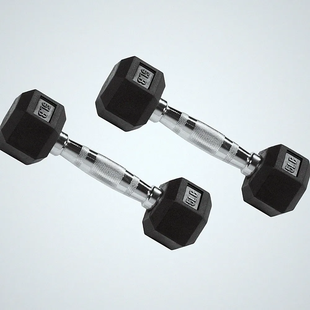 Rubber Encased Dumbbells Pair 5LB