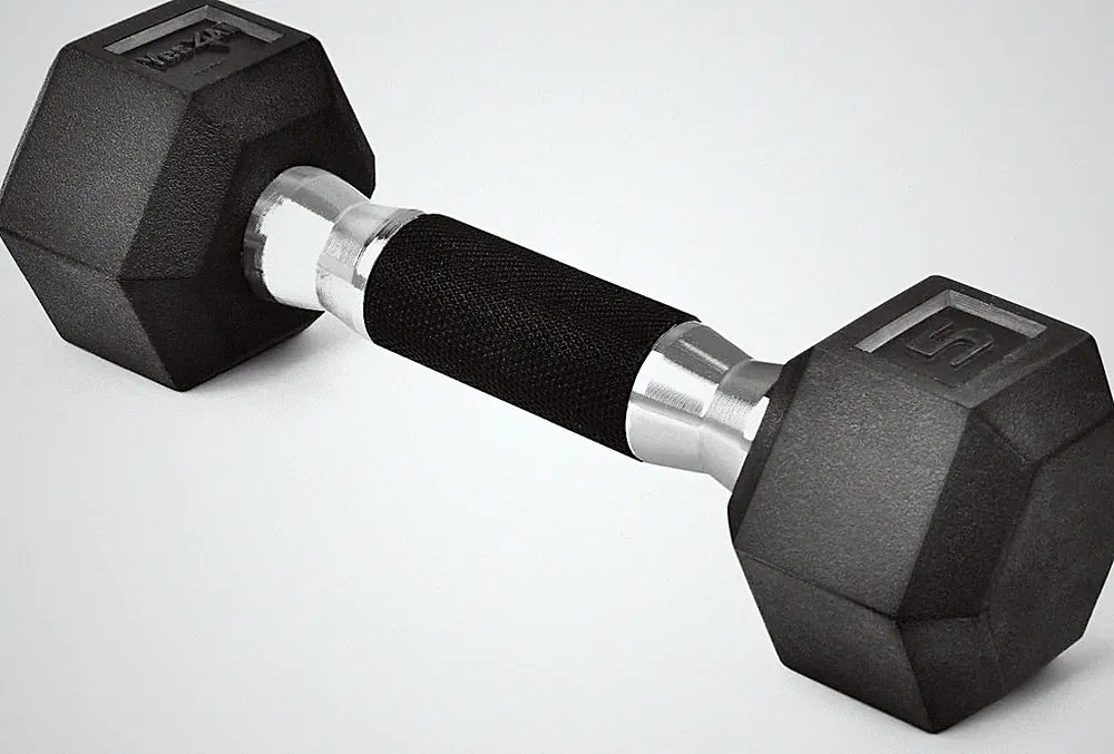 Rubber Grip Encased Hex Dumbbell – Hand Weights With Anti-Slip 5-50 LBS Single