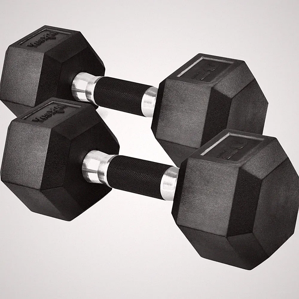 Rubber Grip Hex Dumbbells Set 5-50 lbs