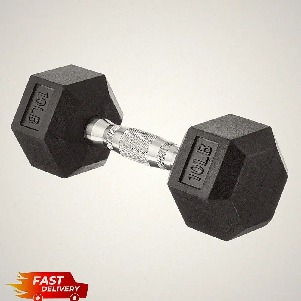 Rubber Hex Dumbbell Hand Weight 10lb