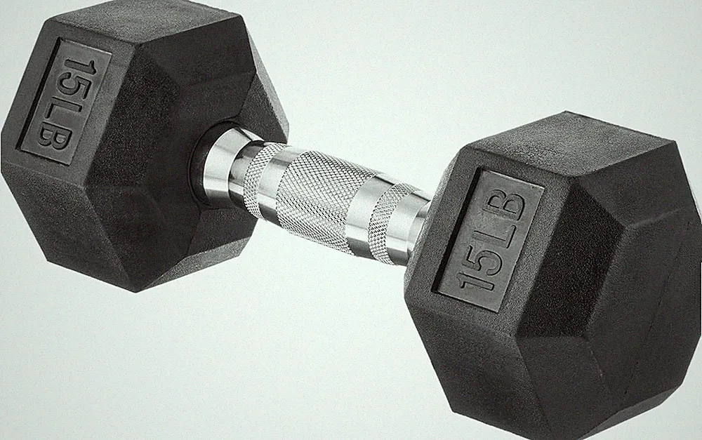 Rubber Hex Dumbbell Hand Weights - Compact Fitness Exercise Equipment