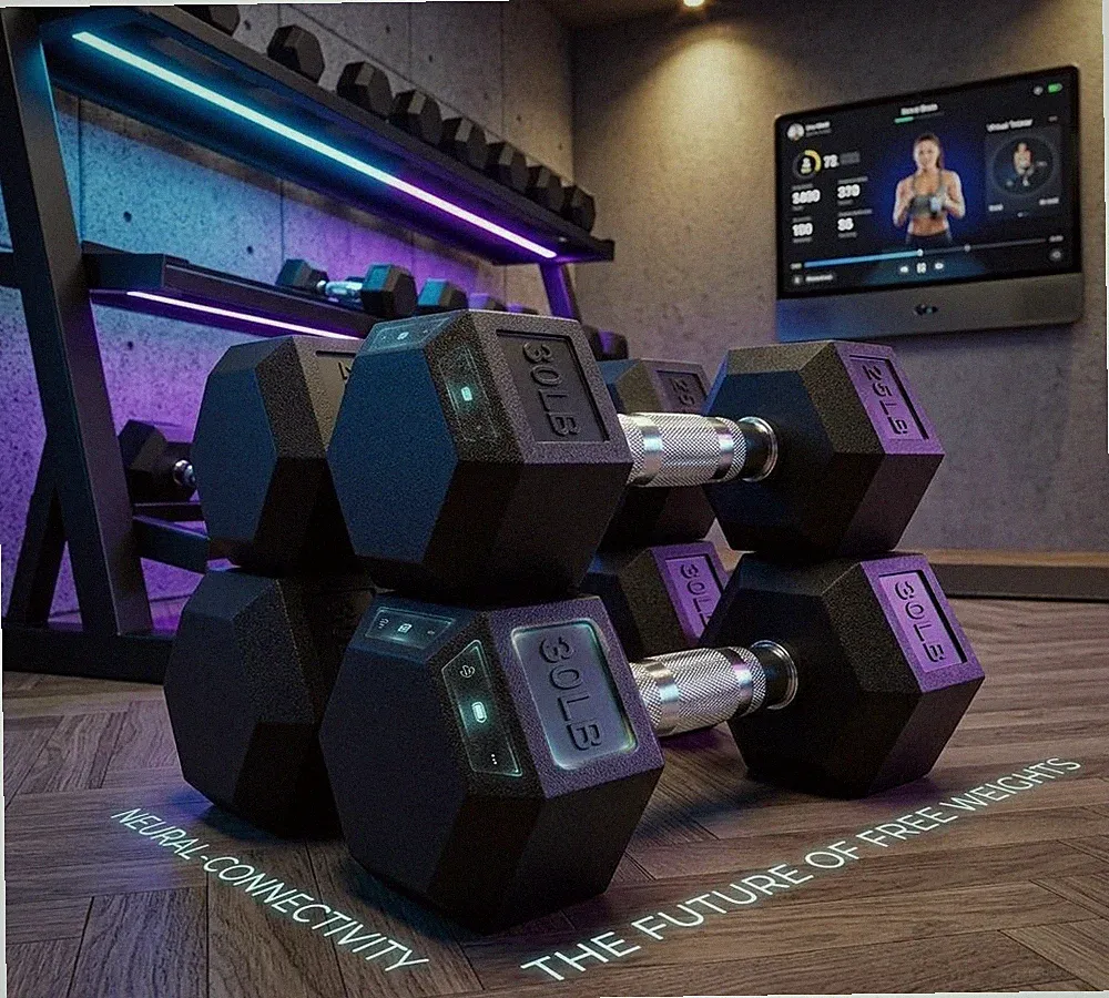 Rubber Hex Dumbbell Set 5-30 lb Home Gym Weight Anti-Roll 60/100/110 lbsTotal