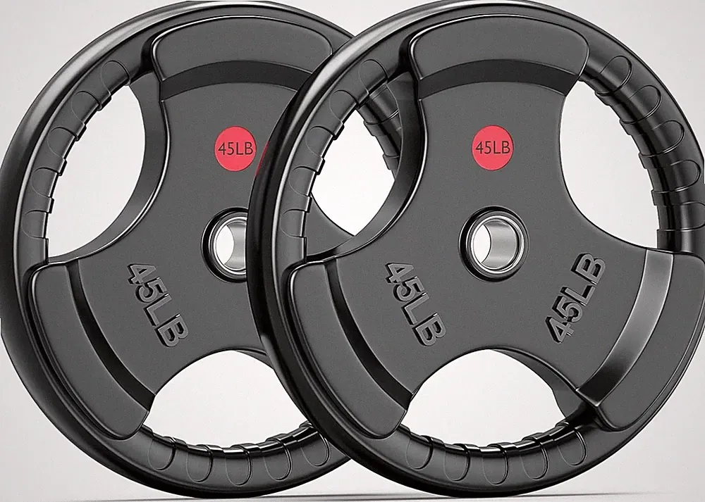 Rubber Weight Plates for Barbell, 2-Inch Olympic Grip Plate for Strength