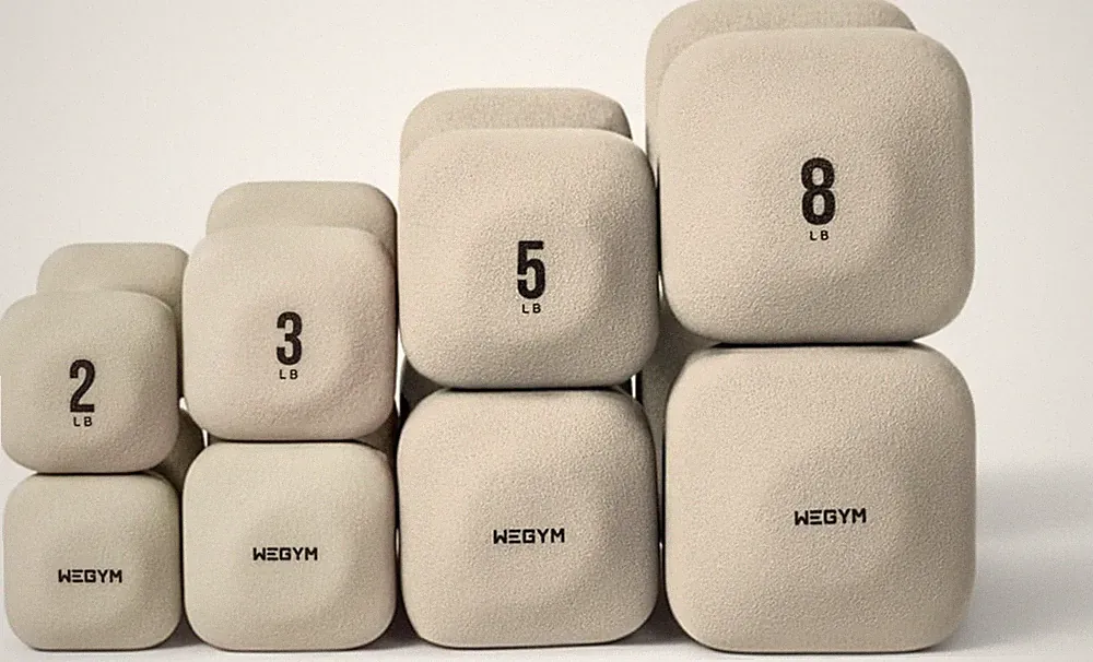 Safegrip Square Dumbbells with anti Slip Handles, Aesthetic Free Weights for Hom