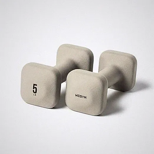SafeGrip Square Dumbbells with Anti-Slip Handles - Aesthetic Sandstone 5LB Pair