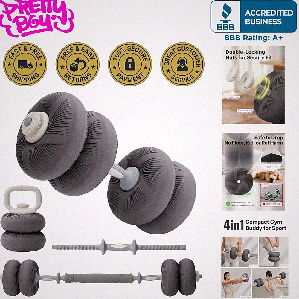 Safety First: Adjustable Dumbbell Set with Dual-Lock Feature for Home Fitness