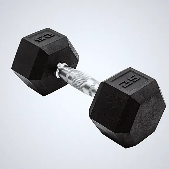 SALE !! CAP Barbell, 25lb Rubber Hex Dumbbell, Single