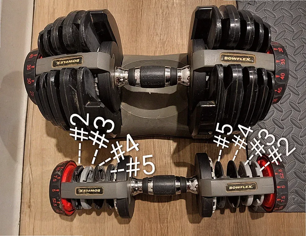 SERIES 1 ONLY - Bowflex and Nautilus 552 Dumbbells Replacement Disc Set