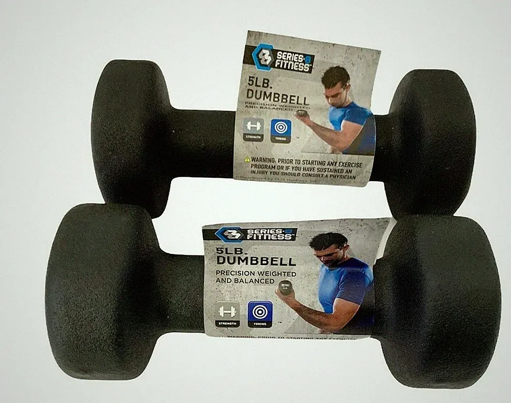 8 lb dumbbells set of 2 black