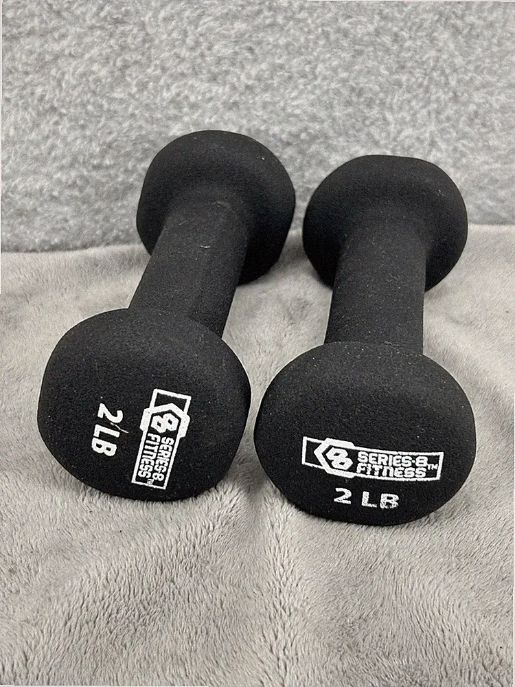 Series 8 Fitness Pair Of 2lb Neoprene HEX Dumbbells 8lbs In Total Rubber Coated