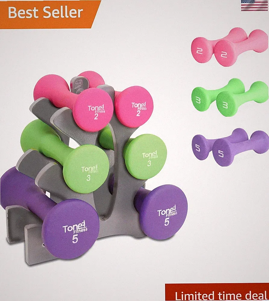 set includes 3 PAIRS of DUMBBELLS