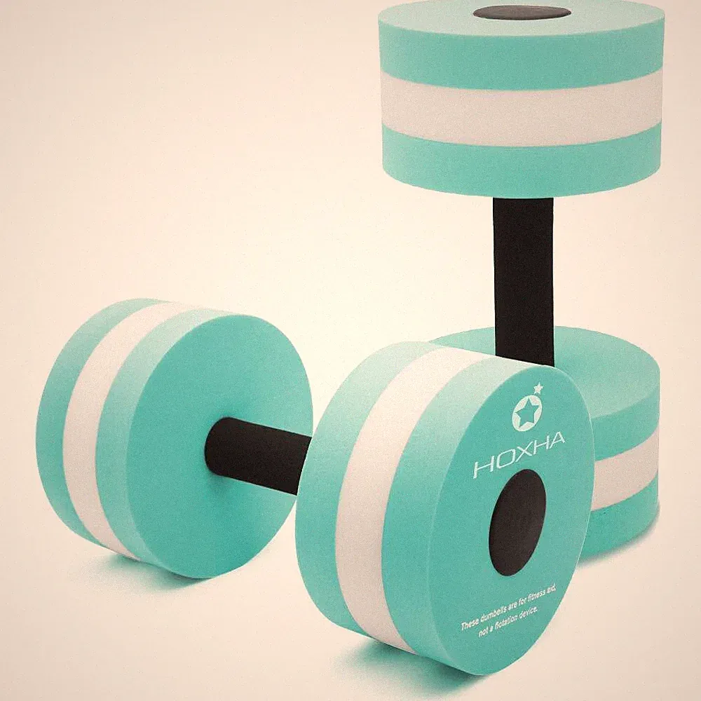 Set of 2 Aquatic Exercise Dumbbells Water Aerobic Foam Weights Ideal for Fitness