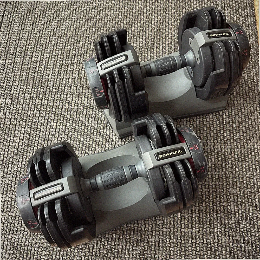 set of 2 Bowflex SelectTech 220 Adjustable Weight Dumbbells 2.5-20 Pounds WORKS!