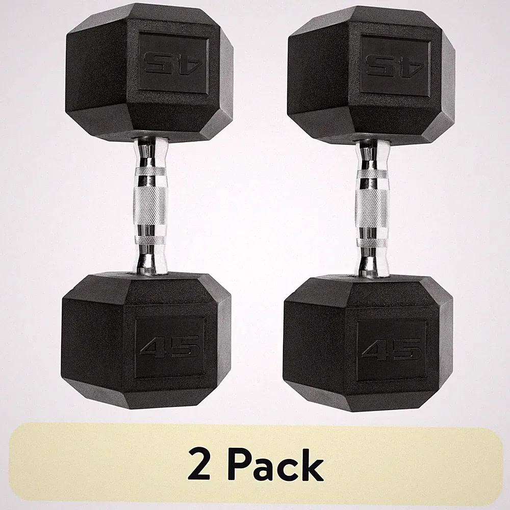 (Set of 2) CAP Barbell Coated Hex Dumbbell, Single 10-60 Lbs.