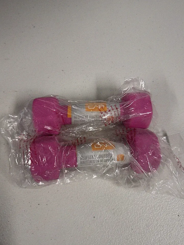 Set of 2 CAP Brand Soft Non Slip Grip 3lb Dumbbells Pair Covered with Neoprene