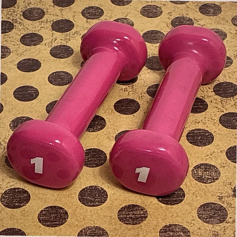 Set of 2 ~Neoprene Coated Dumbbell 1# Hand Weights Exercise Walking
