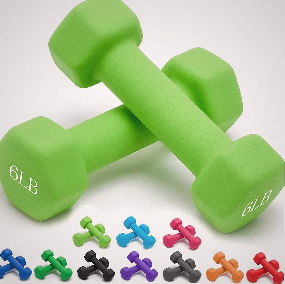 Set of 2 Neoprene Dumbbells Hand Weight Pair Dumbbells, 1/2/3/4/5/6/8/10/12/15LB